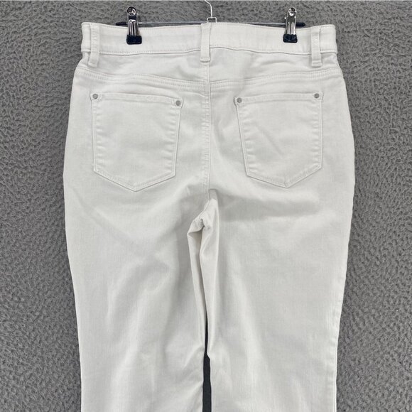 Chicos Jeans Womens 0 US 4 Short White Fabulously Slimming Stretch Skinny Casual - Picture 4 of 12